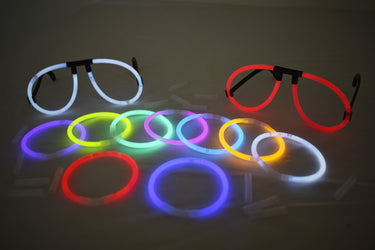 Assorted Glow Stick Eye Glasses Bracelets Bulk Pack- 50 Pairs